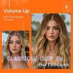 Full Shine Clip in Hair Extensions Real Human Hair Balayage Double Weft Clip in Extensions Straight Remy Hair Extensions Medium Brown Ombre Blonde Short Natural Human Hair 12 Inch 7 Pcs 95 G