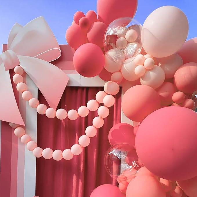 Voircoloria 66pcs Retro Hot Pink Blush Latex Party Balloons, 12inch | - Image 4