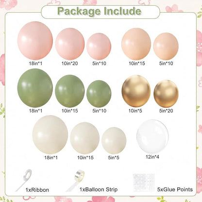 Sage Green and Pink Balloon Arch Kit - Image 5