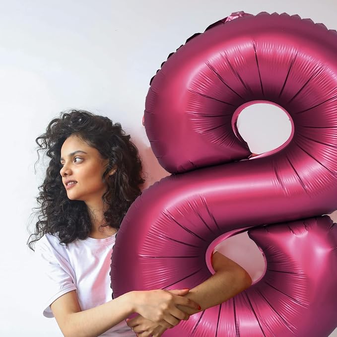 Number 0 Balloons 40 Inch Wine Red Burgundy Foil Number Balloon 0 | Wine Red - Image 4