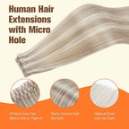 Full Shine Tape in Extensions Human Hair Color Ash Blonde Highlight Blonde 20PCS 50G Tape Extensions Human Hair 20INCH Tape ins Beads Bonded Seamless Remy Hair Extensions Seamless