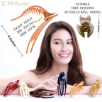 RC ROCHE 6 Pcs Flat Hair Clips Big Claw for Thick Hair French Duckbill Women No Slip Side Slide Curved Alligator Concord Strong Grip Hold Volume Lay Down Clamp, Large Classic Multicolor