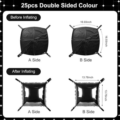Black Square Foil Balloons 25 Pcs Metallic Black Balloons Wall Backdrop - Image 7
