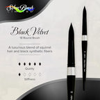 Silver Brush Limited 3000S-18 Black Velvet Round Paintbrush for Watercolor, Gouache, Inks, & Dyes, Size 18, Short Handle
