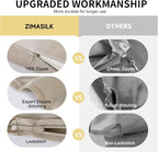 ZIMASILK Upgraded 100% 6A Grade Pure Mulberry Silk Pillowcase for Hair and Skin Silk Pillow Cases with Reinforced Hidden Zipper, More Soft & Durable, Gift Box (King 20"x36" Taupe)