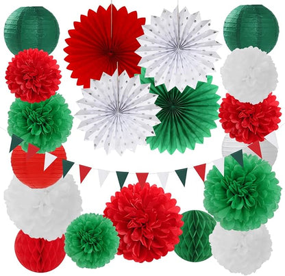 Red Green-White Christmas Party Decorations by Burgleda