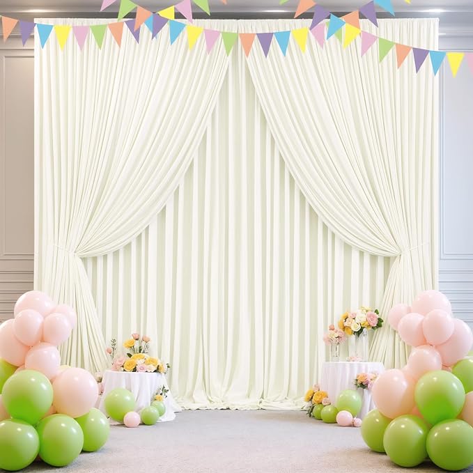 8 Panels Ivory Backdrop Curtains - Image 9