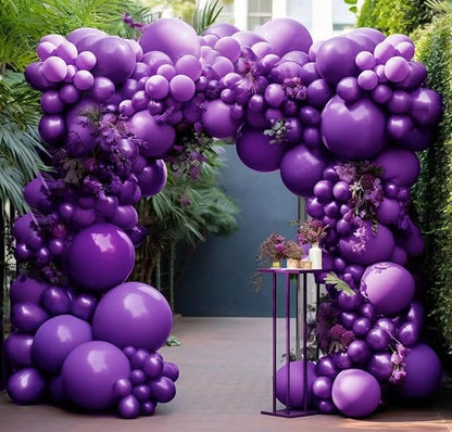 Dark Purple Balloons-Double Stuffed Lavender Balloon Garland Different Sizes by DOUBLELAYERBALLOON