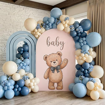 RUBFAC 135pcs Dusty Blue Balloons, Boho Neutral Blue Latex Balloon Different - Image 8