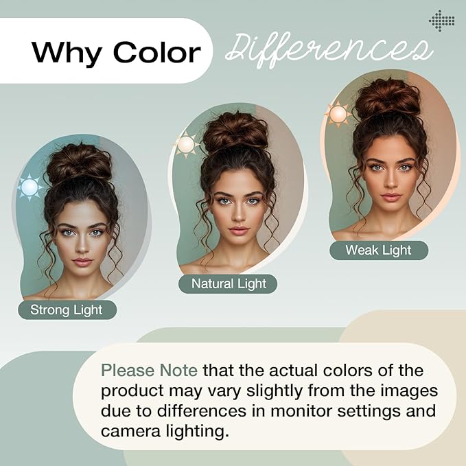 Messy Bun Hair Piece Wavy Curly Scrunchies Fluffy Donut Thick Updo Elegant Chignon Hairpieces for Women Girls, Light Chestnut Brown 1.4oz