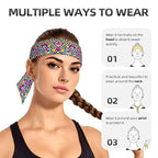 Men's Women Black And White Checkered Retro 80S 90S Sports Sweatbands Multipurpose Novelty Head Ribbon Headdress for Yoga Workout Shower