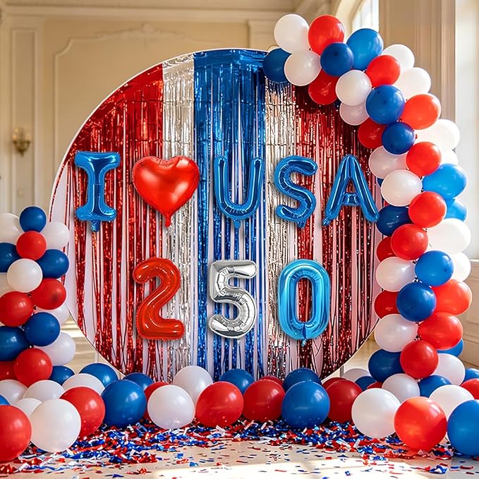 8Pcs 4th of July Decorations, USA 250 Foil Letter Balloons - Image 6