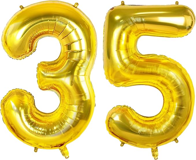 Number 35 Balloons for 35th Birthday Party Decorations, 0-100 Large No.35 for by Joycard