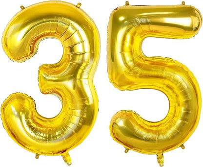 Number 35 Balloons for 35th Birthday Party Decorations, 0-100 Large No.35 for by Joycard