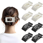 8 Pack French Flat Hair Clips for Women – Large Matte No-Slip Claw Barrettes for Thick & Thin Hair, Strong Hold Styling Accessories (Glossy Black and White)