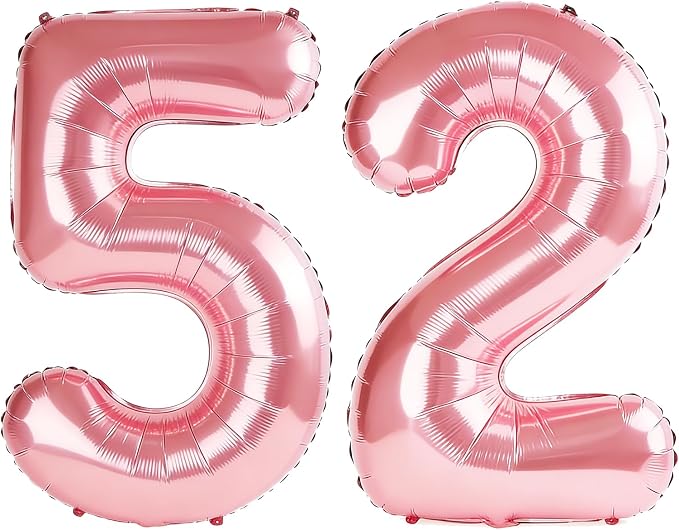 40 Inch Number 52 Balloons for 52nd Birthday Party Decorations, 0-100 Jewelry by FOBELEC