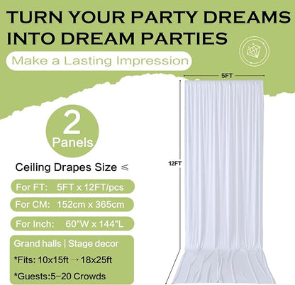10ft×12ft White Backdrop Curtain - Image 5