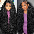 32 Inch 13x6 Deep Wave Lace Front Wigs Human Hair 200 Density 13x6 HD Lace Front Wigs Human Hair Pre Plucked Deep Curly Glueless Wig 100% Virgin Human Hair Lace Front Wigs for Women