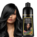 Black Hair Dye Shampoo Instant 3 in 1 for Gray Hair Coverage - Herbal Formula, Semi-Permanent Hair Color in 10 Minutes, Lasts 30 Days, 100% Grey Coverage Shampoo for Men & Women, 500ml (16.9 Fl Oz)