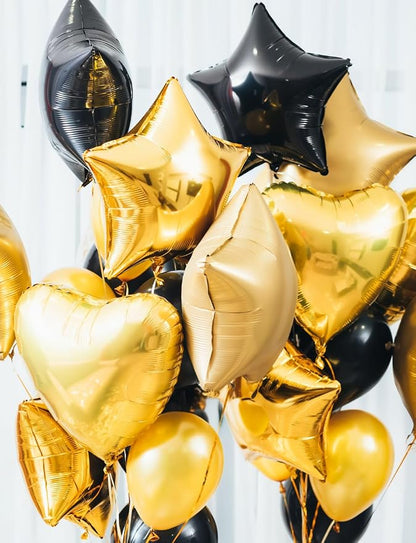 Black Star Balloons Set, Large Star Shaped Balloons - Image 6