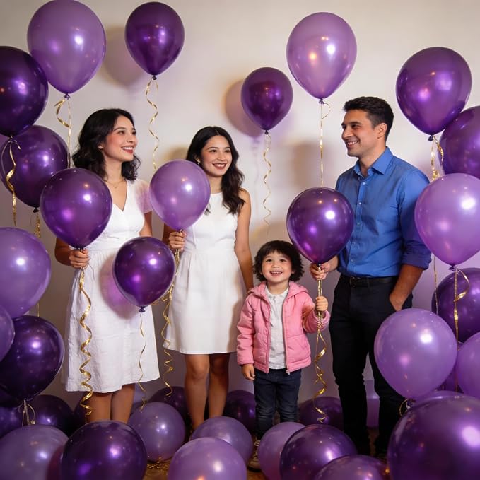 Purple Balloons Birthday Party Balloons - Image 4