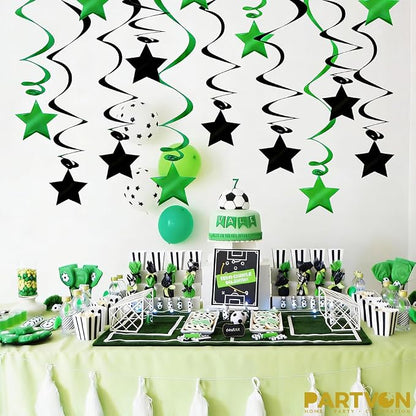Green Black Hanging Swirl Decorations - Image 4