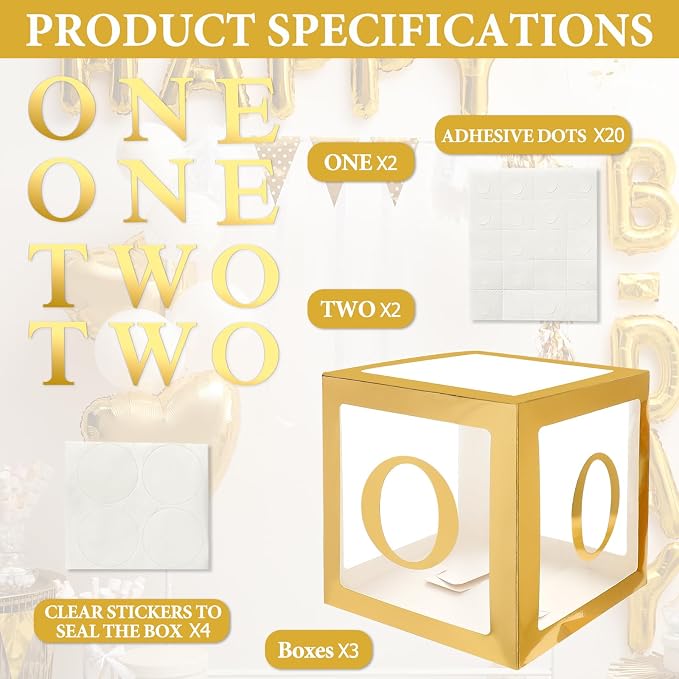 Gold First Birthday Decorations - Image 2