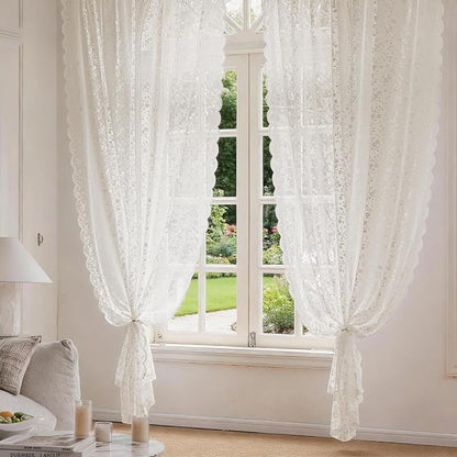 Anmao Vintage Lace Sheer Curtains 96 Inches Long - Image 7