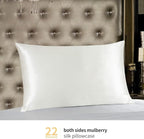 ZIMASILK 22 Momme Silk Pillowcase for Hair and Skin - 100% Pure Mulberry Silk with Hidden Zipper, Grade 6A Luxury Pillow Case for Women, Soft & Durable, Gift Box (Queen 20''x30''Ivory)