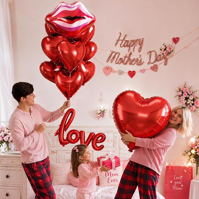 32 Inch Large Red Heart Balloons - Image 5