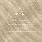 YoungSee 125G Weft Hair Extensions Blonde Highlight Sew in Hair Extensions Real Human Hair Warm Ash Blond Highlights Bleach Blonde Invisible Sew in Extensions for Women 22Inch