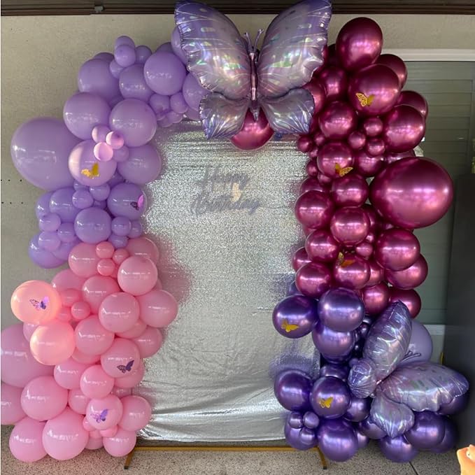 Purple Pink Balloons, 60 Packs 12 Inch Metallic Purple Pink Confetti Balloons - Image 7