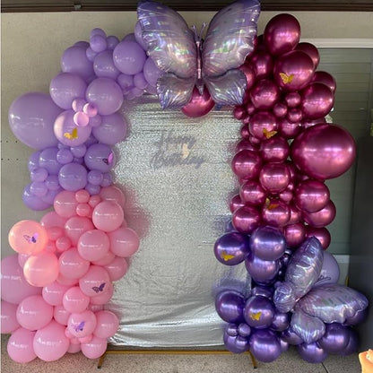 Purple Pink Balloons, 60 Packs 12 Inch Metallic Purple Pink Confetti Balloons - Image 7