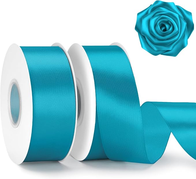 KINGLAKE Teal Satin Ribbon by KINGLAKE