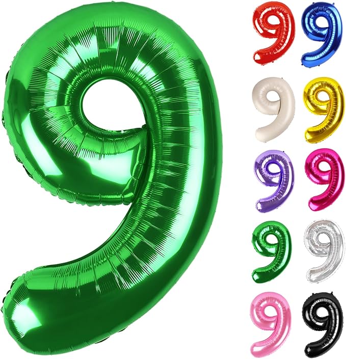 Green Number 9 Balloon 40 Inch by IWERP