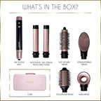 ELLA BELLA® 6 in 1 Professional Hot Air Styler Dual Voltage • Powerful Hair Dryer & Straightener Set • Styling Without Heat Damage • Fast Drying Curling Volumizing Straightening • with Travel Case