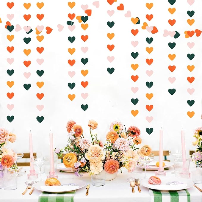 Pink Green Orange Party-Decorations Heart-Garland - 52ft Little Cutie Baby - Image 4