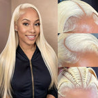 613 Lace Front Wig Human Hair 200 Density Straight,13x6 Blonde Lace Front Wigs Human Hair 20 Inch Full & Thick 613 HD Lace Frontal Wig Human Hair Pre Plucked with Baby Hair for Women