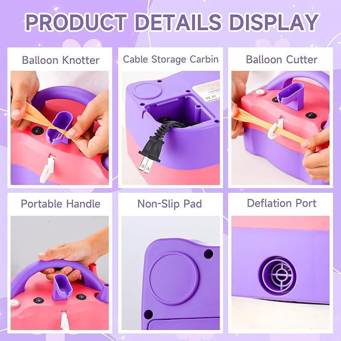 Electric Balloon Pump, 4-in-1 Balloon Blower - Image 7