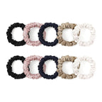 LILYSILK Pure Silk Scrunchies for Women Colorful Hair Bow Ties- Girls- Unique Bobble Elastics Hair Scrunchy- Soft Cute (10pc-Mini)