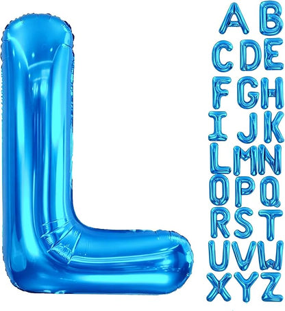 Letter L Balloon 40 Inch Blue, Giant Alphabet Foil Balloon, Big Mylar Party by Aeniaza