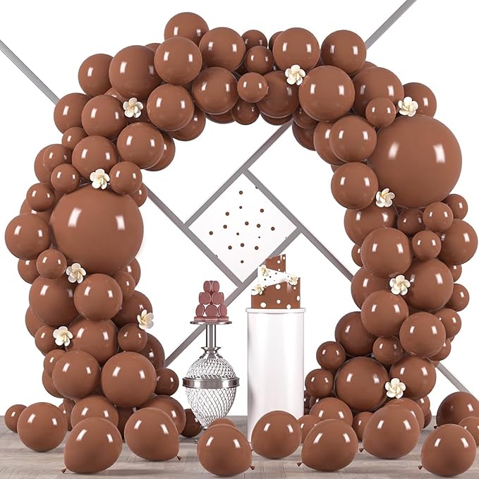 Voircoloria 90pcs Coffee Balloons Garland Arch Kit, 18 12 10 5 Inch | by Voircoloria