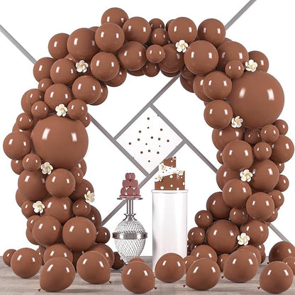Voircoloria 90pcs Coffee Balloons Garland Arch Kit, 18 12 10 5 Inch | by Voircoloria