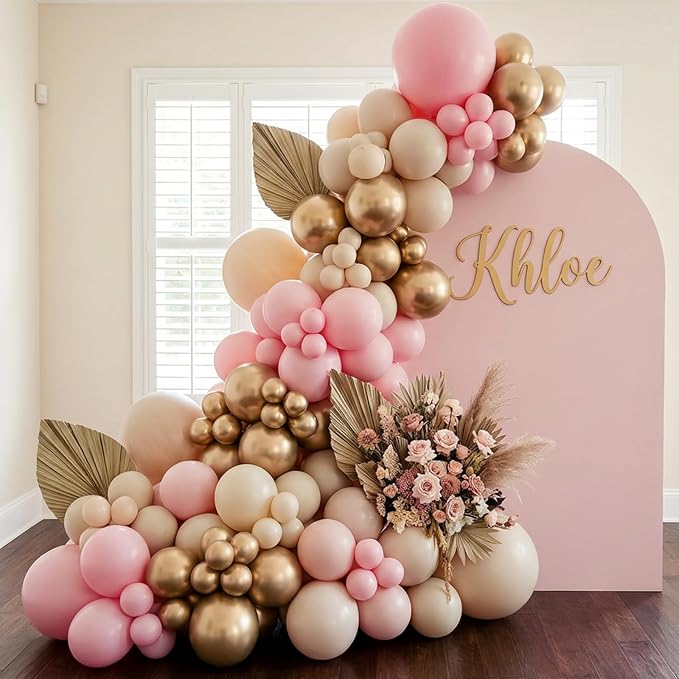 RUBFAC Pink Balloons 135pcs Light Pastel Pink Balloon Different Sizes 18 12 10 - Image 6