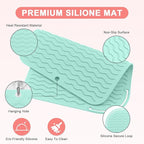 Plus Size Silicone Heat Resistant Mat, Portable Travel Hot Tools Pad Cover for Curling Iron, Flat Iron, Hair Straightener and Other Hair Styling Tools(12.0" x 9.0")