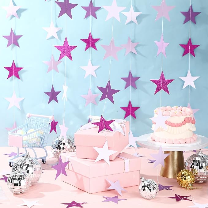 Patelai Glitter Star Garland Banner 2026 Graduation Decor 130 Feet Star Hanging - Image 4
