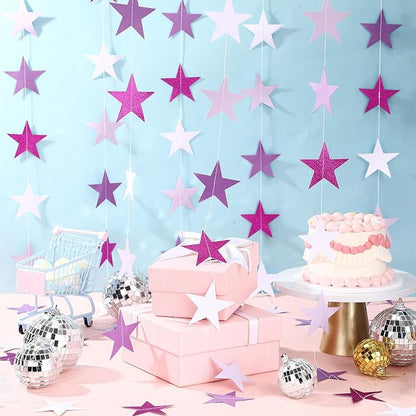 Patelai Glitter Star Garland Banner 2026 Graduation Decor 130 Feet Star Hanging - Image 4
