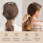 THXSILK 100% Mulberry Silk Bow Scrunchies 3-Pack, 22 Momme Mulberry Silk Hair Ties for Women, Cute Bunny Ear No Damage Ponytail Holders, Fashion Hair Accessories for Girls(M, Light Colors)