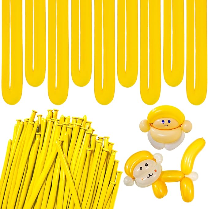 Yellow 260 Long Skinny Twisting Animal Balloons, Rainbow Balloons by ZBYDNG