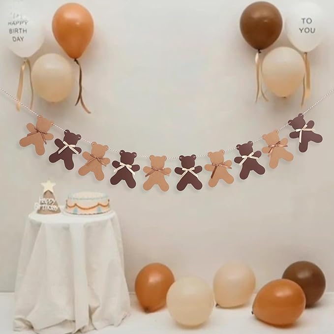We Can Bearly Wait Teddy Bear Garland -Teddy Bear Birthday or Gender Reveal - Image 7